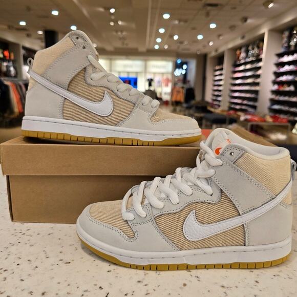 Nike SB Dunk High Pro ISO Orange Label Unbleached Natural / White DA9626 100 - Picture 1 of 9